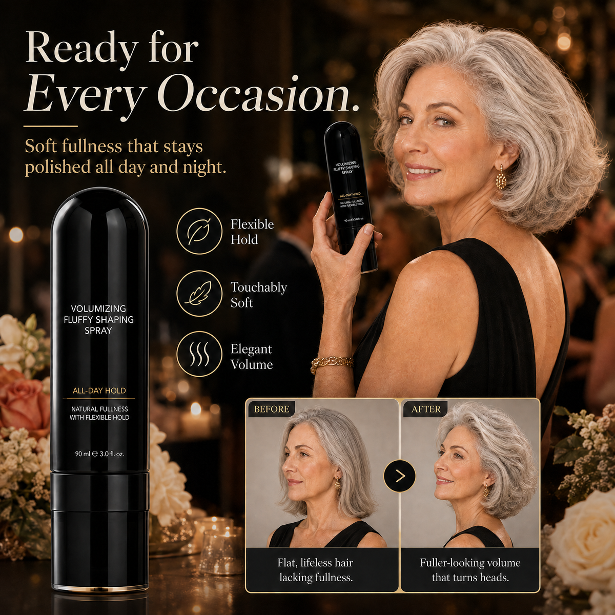Last Day Promotion 50% OFF🔥Fluffy Hair Shaping Spray, Long Lasting Peach Scent Volumizing Hair Mist for All-Day Hold