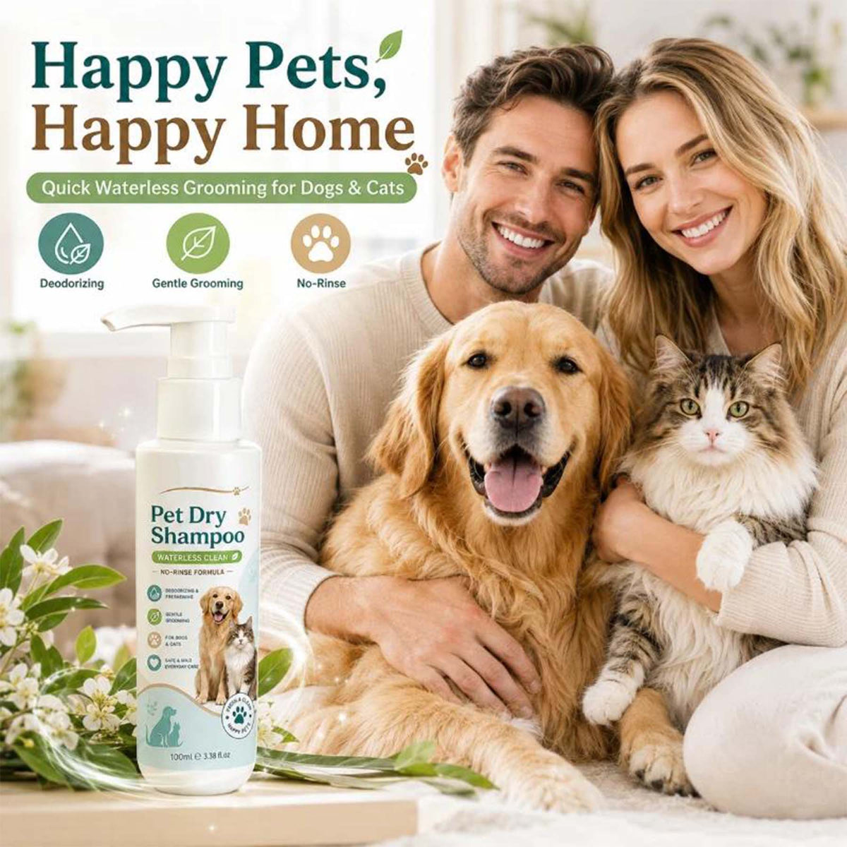 🥳HOT SALE🥳💞Waterless pet freshener, No-rinse, deodorizing & gentle. Fresh pet in minutes – grab yours!