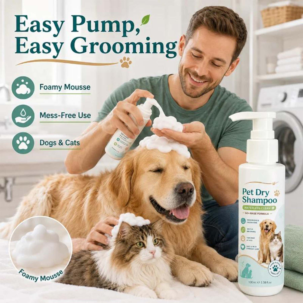 🥳HOT SALE🥳💞Waterless pet freshener, No-rinse, deodorizing & gentle. Fresh pet in minutes – grab yours!