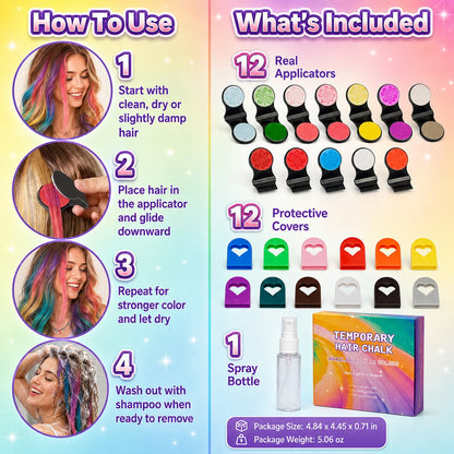 🔥Last Day 60% OFF 🌻12-Color Temporary Hair Chalk Applicator Set