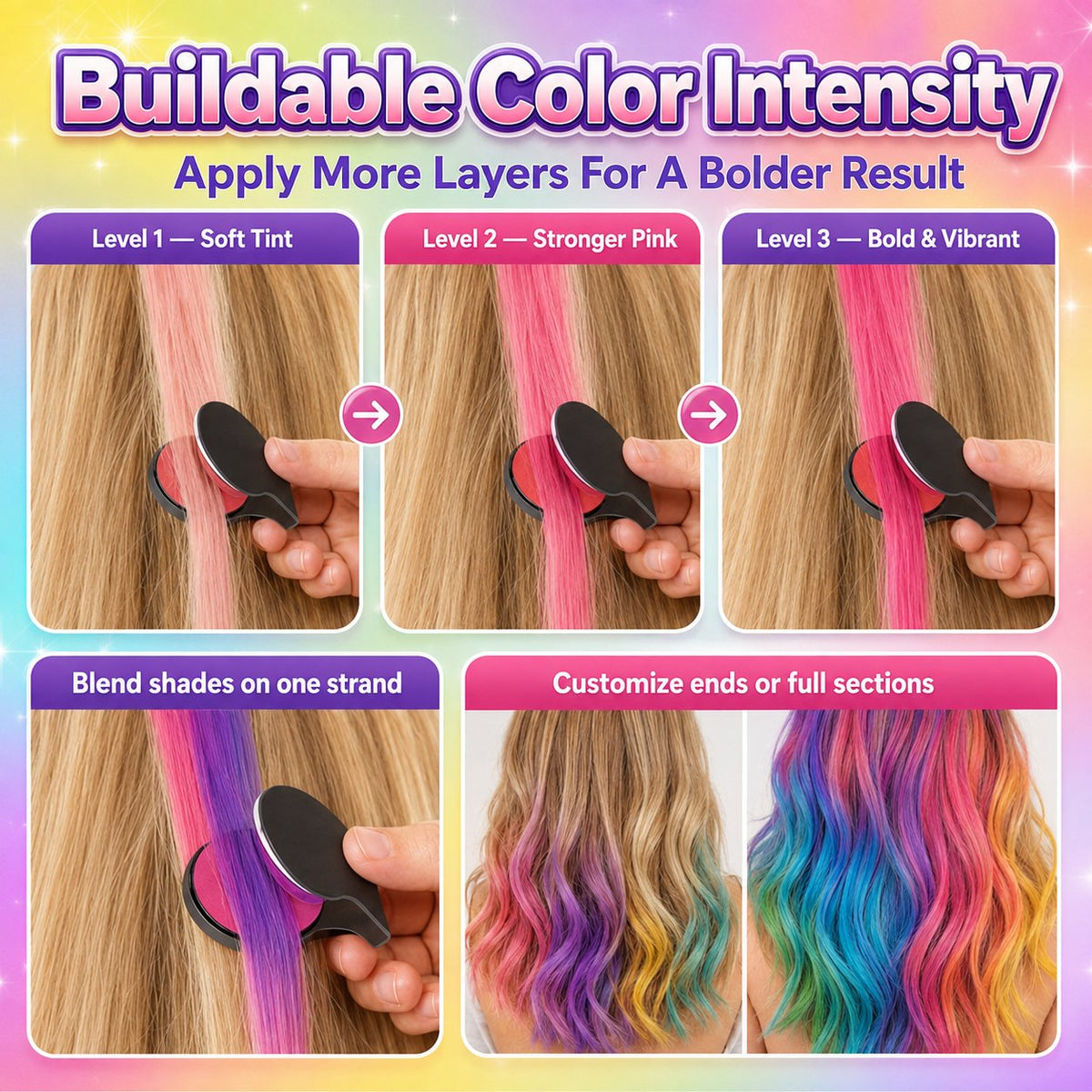 🔥Last Day 60% OFF 🌻12-Color Temporary Hair Chalk Applicator Set