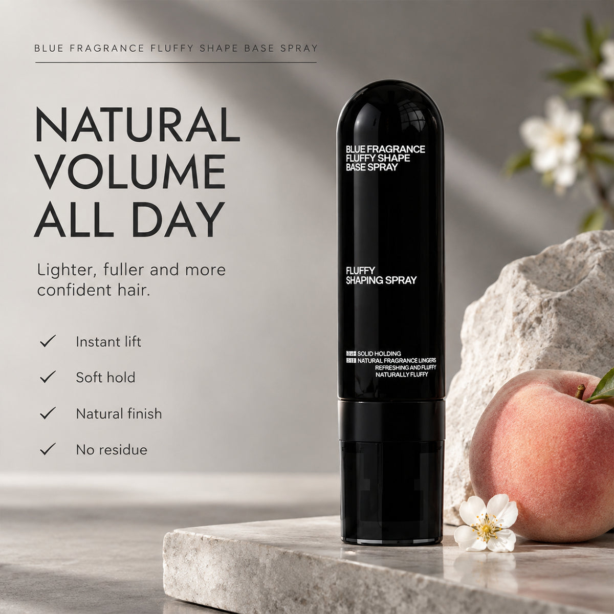 Last Day Promotion 50% OFF🔥Fluffy Hair Shaping Spray, Long Lasting Peach Scent Volumizing Hair Mist for All-Day Hold
