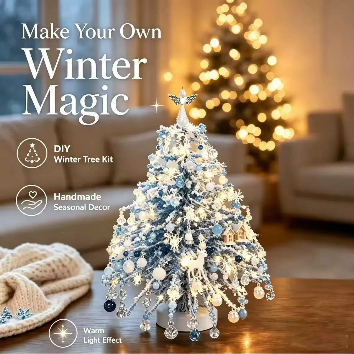 🔥🔥Juexio® DIY Beaded Crystal Christmas Tree Kit | Sparkling Tabletop Holiday Decor & Stress-Relief Crafting Gift for Women & Home