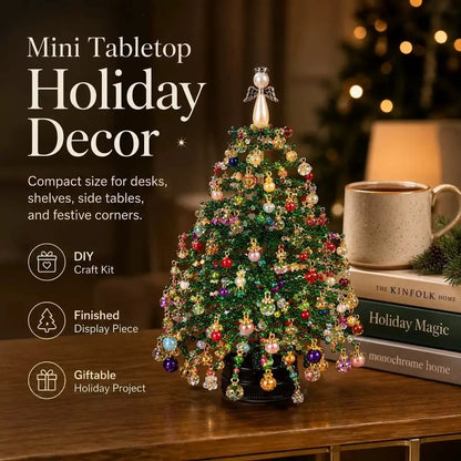 🔥🔥Juexio® DIY Beaded Crystal Christmas Tree Kit | Sparkling Tabletop Holiday Decor & Stress-Relief Crafting Gift for Women & Home