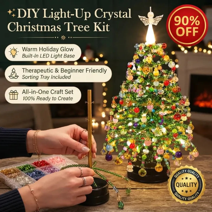 🔥🔥Juexio® DIY Beaded Crystal Christmas Tree Kit | Sparkling Tabletop Holiday Decor & Stress-Relief Crafting Gift for Women & Home