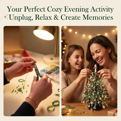 🔥🔥Juexio® DIY Beaded Crystal Christmas Tree Kit | Sparkling Tabletop Holiday Decor & Stress-Relief Crafting Gift for Women & Home