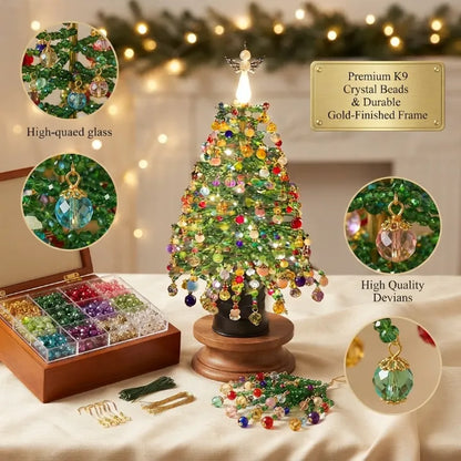 🔥🔥Juexio® DIY Beaded Crystal Christmas Tree Kit | Sparkling Tabletop Holiday Decor & Stress-Relief Crafting Gift for Women & Home