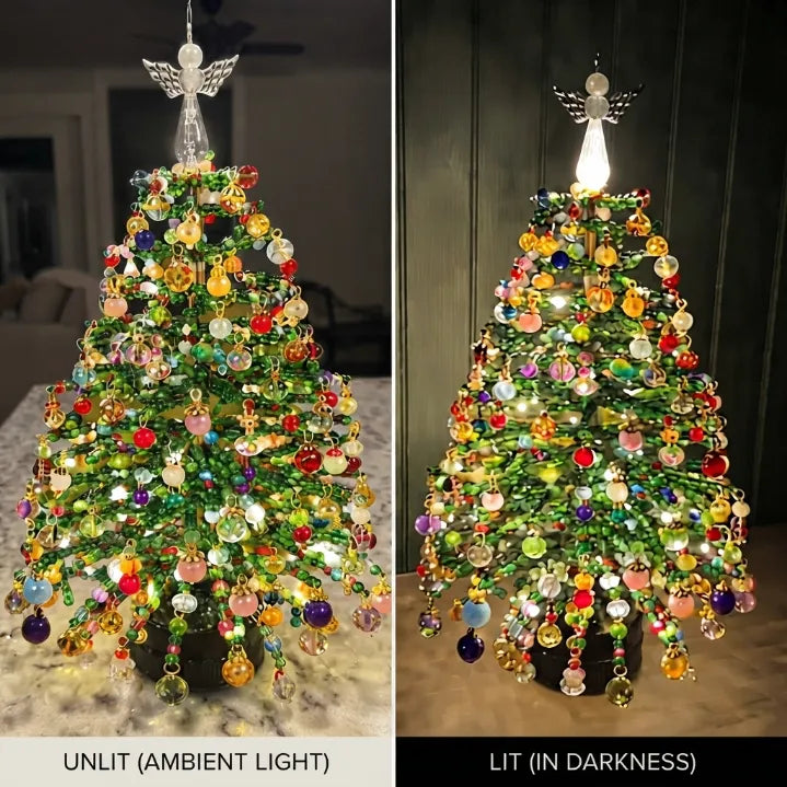 🔥🔥Juexio® DIY Beaded Crystal Christmas Tree Kit | Sparkling Tabletop Holiday Decor & Stress-Relief Crafting Gift for Women & Home