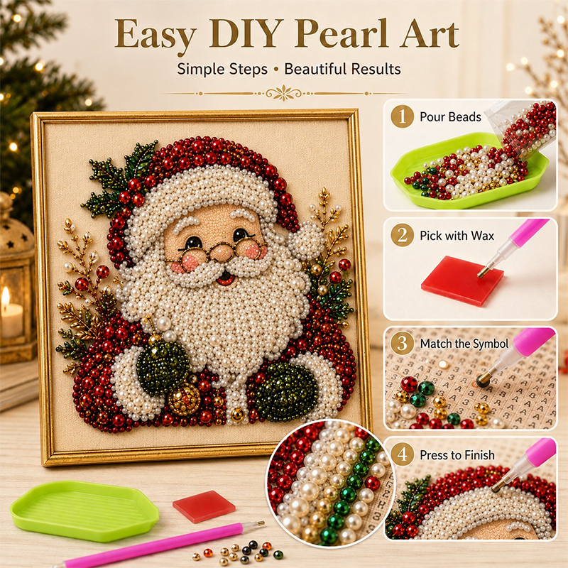 ⏳Last Day Sale Only $26.99!!🎁💎DIY Christmas Pearl Diamond Art Kit🎨Relaxing & Beginner-Friendly