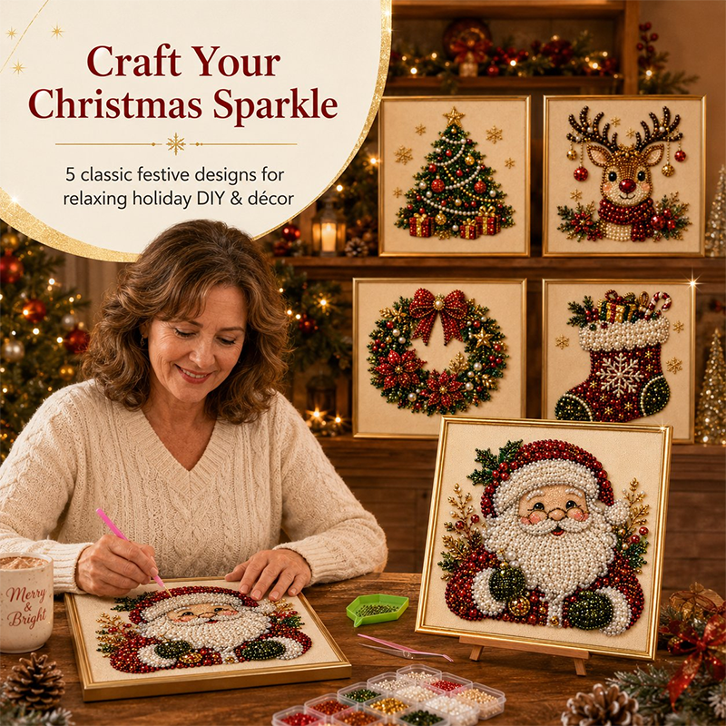 ⏳Last Day Sale Only $26.99!!🎁💎DIY Christmas Pearl Diamond Art Kit🎨Relaxing & Beginner-Friendly